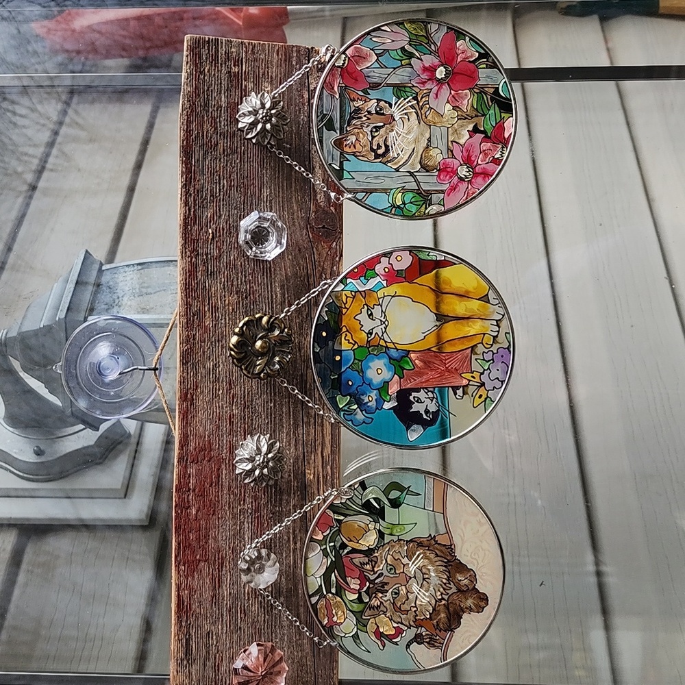 Vintage AMIA hand painted suncatcher